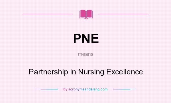 What does PNE mean? It stands for Partnership in Nursing Excellence
