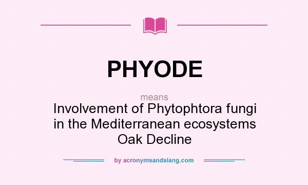 What does PHYODE mean? It stands for Involvement of Phytophtora fungi in the Mediterranean ecosystems Oak Decline