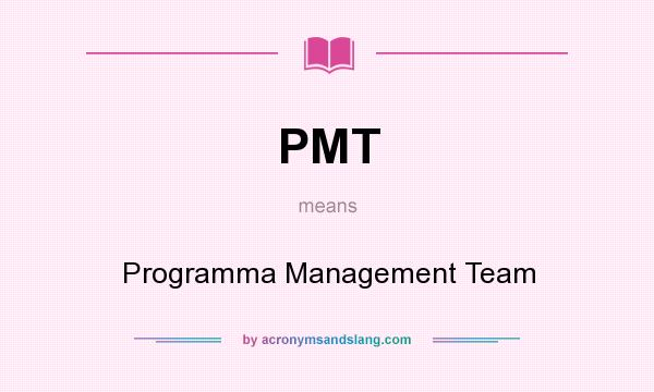 What does PMT mean? It stands for Programma Management Team