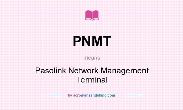 What does PNMT mean? It stands for Pasolink Network Management Terminal