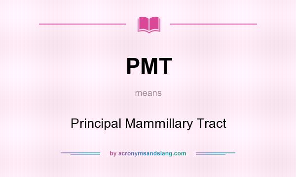 What does PMT mean? It stands for Principal Mammillary Tract