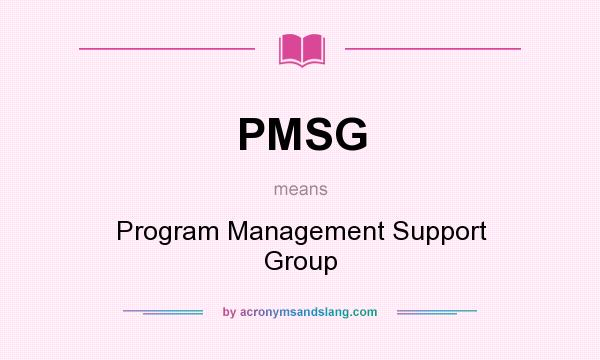What does PMSG mean? It stands for Program Management Support Group