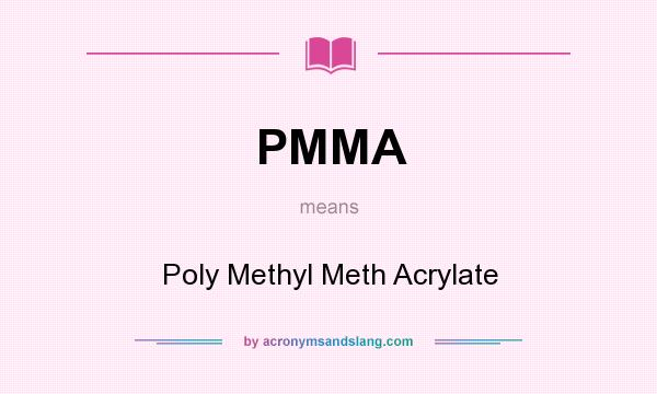 What does PMMA mean? It stands for Poly Methyl Meth Acrylate