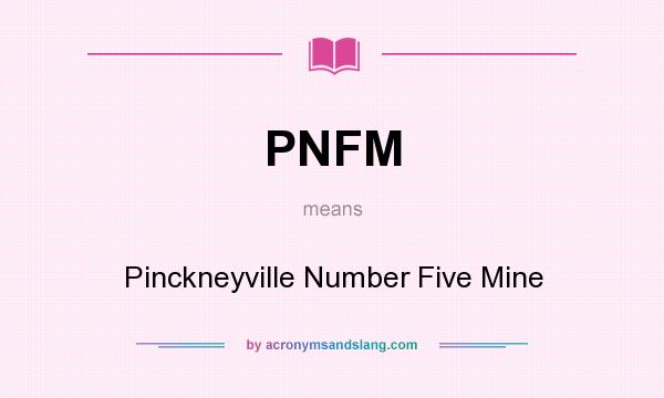 What does PNFM mean? It stands for Pinckneyville Number Five Mine