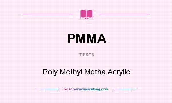 What does PMMA mean? It stands for Poly Methyl Metha Acrylic