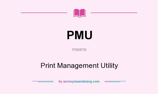 What does PMU mean? It stands for Print Management Utility