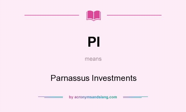 What does PI mean? It stands for Parnassus Investments