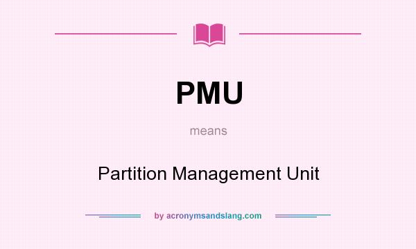 What does PMU mean? It stands for Partition Management Unit