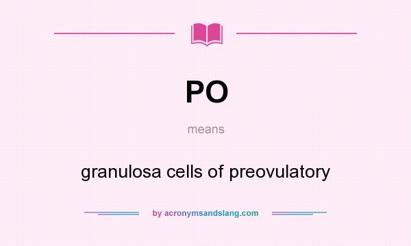 What does PO mean? It stands for granulosa cells of preovulatory