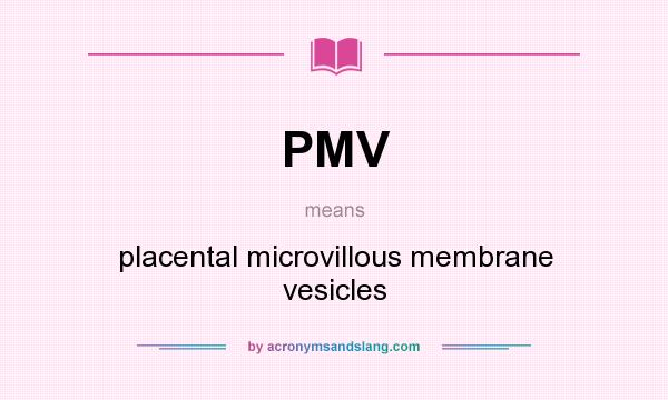 What does PMV mean? It stands for placental microvillous membrane vesicles