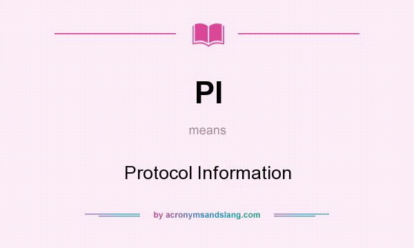 What does PI mean? It stands for Protocol Information