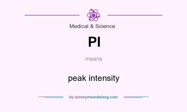 What does PI mean? It stands for peak intensity