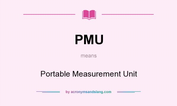 What does PMU mean? It stands for Portable Measurement Unit