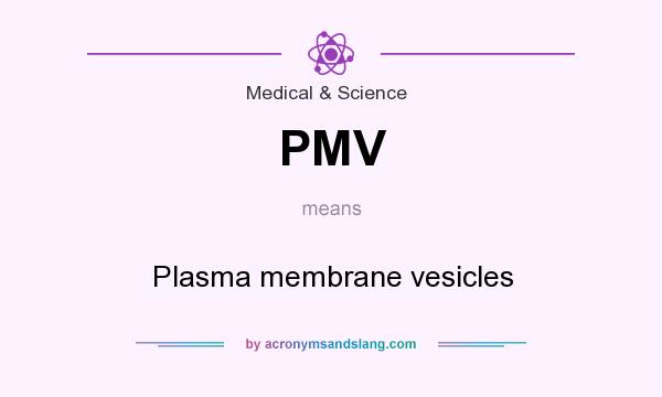 What does PMV mean? It stands for Plasma membrane vesicles