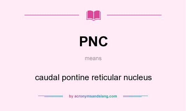 What does PNC mean? It stands for caudal pontine reticular nucleus
