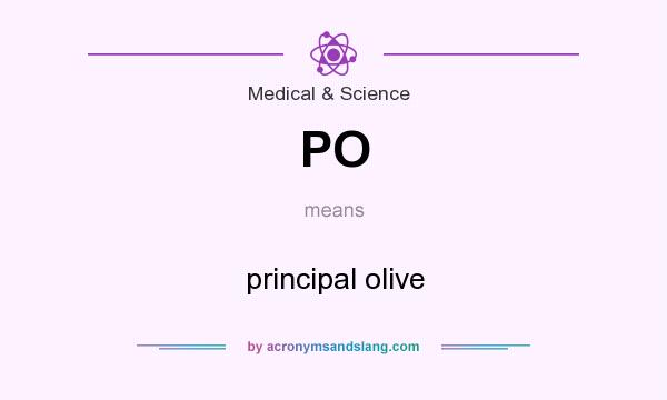 What does PO mean? It stands for principal olive