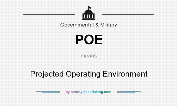 What does POE mean? It stands for Projected Operating Environment
