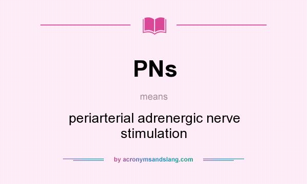 What does PNs mean? It stands for periarterial adrenergic nerve stimulation
