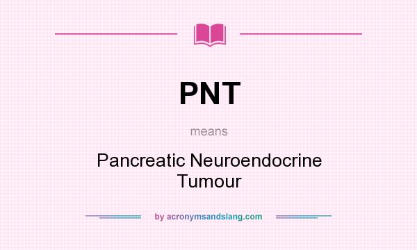 What does PNT mean? It stands for Pancreatic Neuroendocrine Tumour