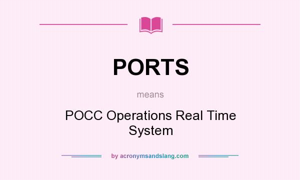 What does PORTS mean? It stands for POCC Operations Real Time System