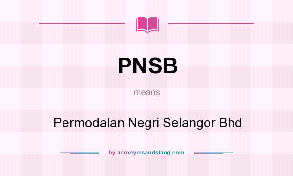 What does PNSB mean? It stands for Permodalan Negri Selangor Bhd