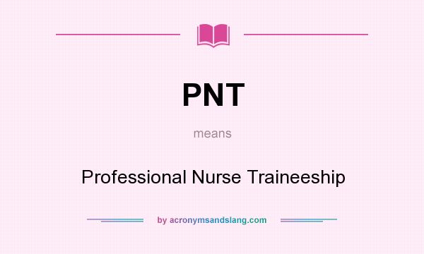 What does PNT mean? It stands for Professional Nurse Traineeship