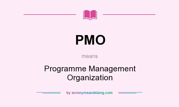 What does PMO mean? It stands for Programme Management Organization