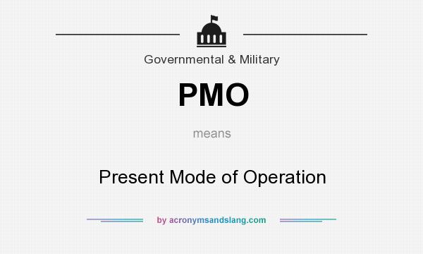 What does PMO mean? It stands for Present Mode of Operation