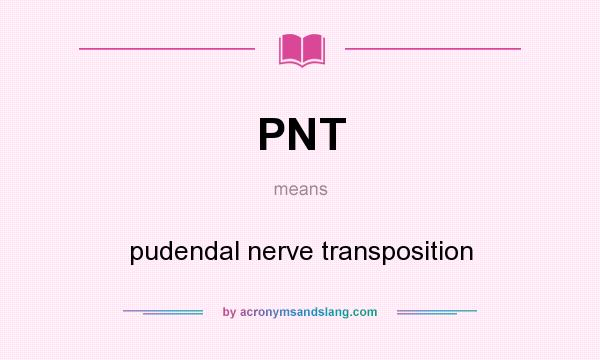 What does PNT mean? It stands for pudendal nerve transposition