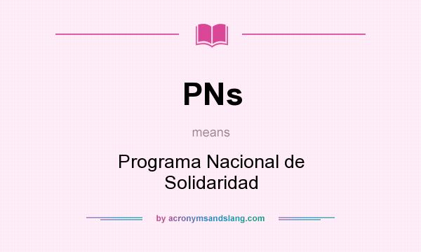 What does PNs mean? It stands for Programa Nacional de Solidaridad
