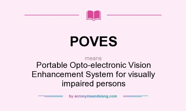 What does POVES mean? It stands for Portable Opto-electronic Vision Enhancement System for visually impaired persons