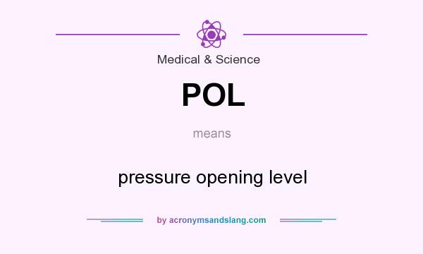 What does POL mean? It stands for pressure opening level