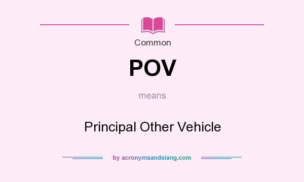 What does POV mean? It stands for Principal Other Vehicle
