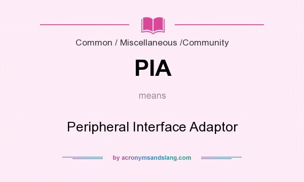 What does PIA mean? It stands for Peripheral Interface Adaptor