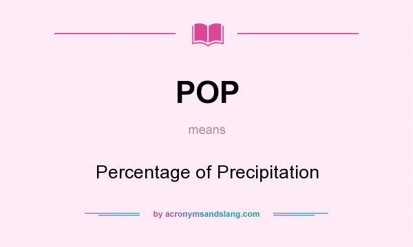What does POP mean? It stands for Percentage of Precipitation