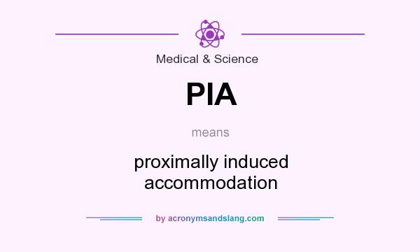 What does PIA mean? It stands for proximally induced accommodation