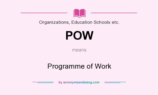 What does POW mean? It stands for Programme of Work