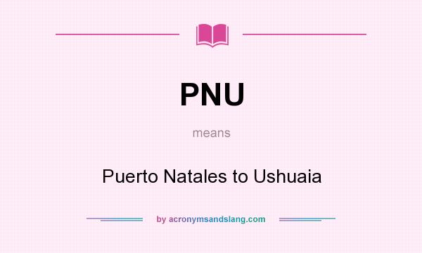 What does PNU mean? It stands for Puerto Natales to Ushuaia