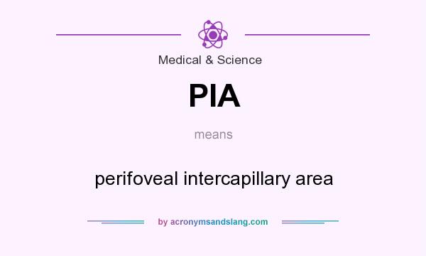 What does PIA mean? It stands for perifoveal intercapillary area