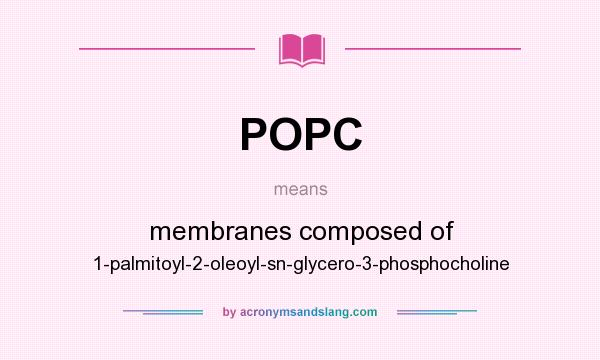 What does POPC mean? It stands for membranes composed of 1-palmitoyl-2-oleoyl-sn-glycero-3-phosphocholine