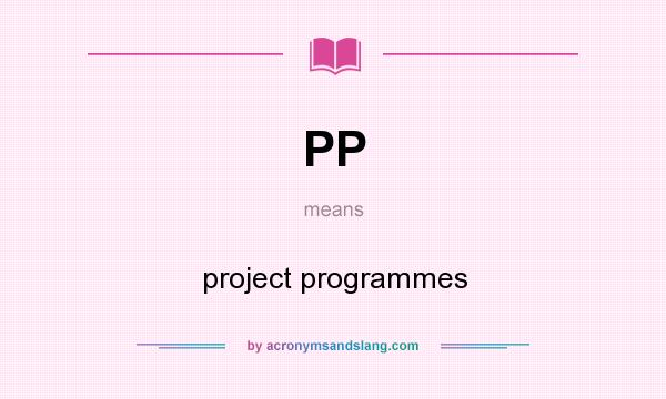 What does PP mean? It stands for project programmes