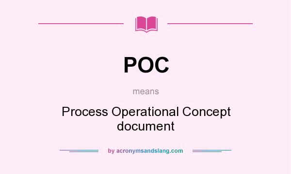 What does POC mean? It stands for Process Operational Concept document