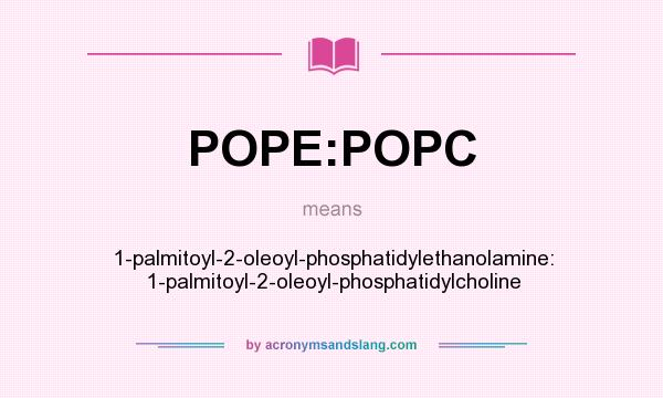 What does POPE:POPC mean? It stands for 1-palmitoyl-2-oleoyl-phosphatidylethanolamine: 1-palmitoyl-2-oleoyl-phosphatidylcholine