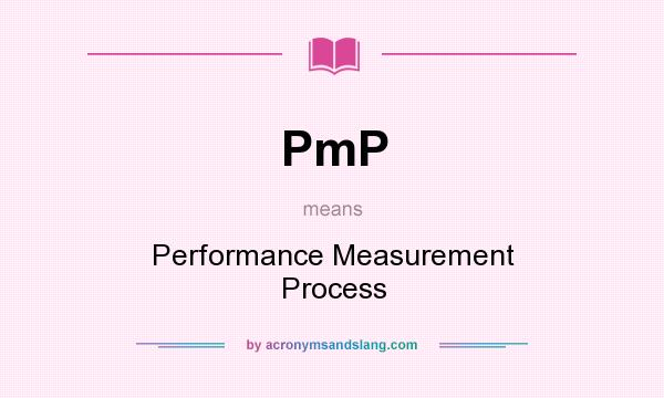 What does PmP mean? It stands for Performance Measurement Process