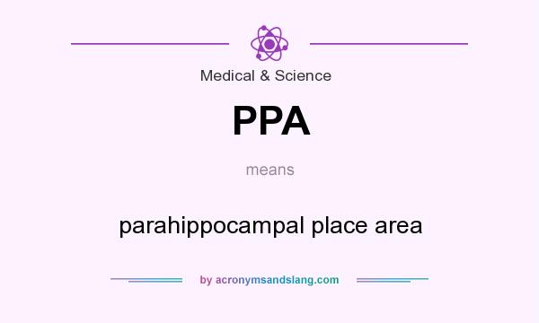 What does PPA mean? It stands for parahippocampal place area