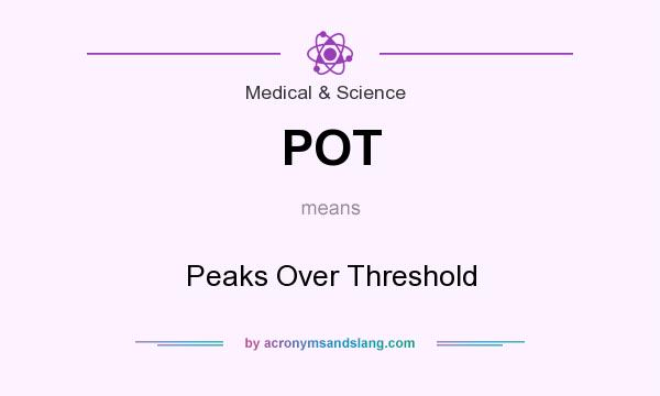 What does POT mean? It stands for Peaks Over Threshold