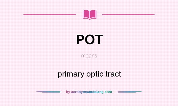 What does POT mean? It stands for primary optic tract