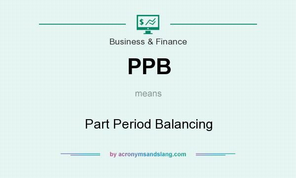 What does PPB mean? It stands for Part Period Balancing