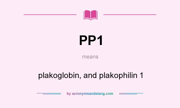 What does PP1 mean? It stands for plakoglobin, and plakophilin 1