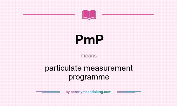 What does PmP mean? It stands for particulate measurement programme